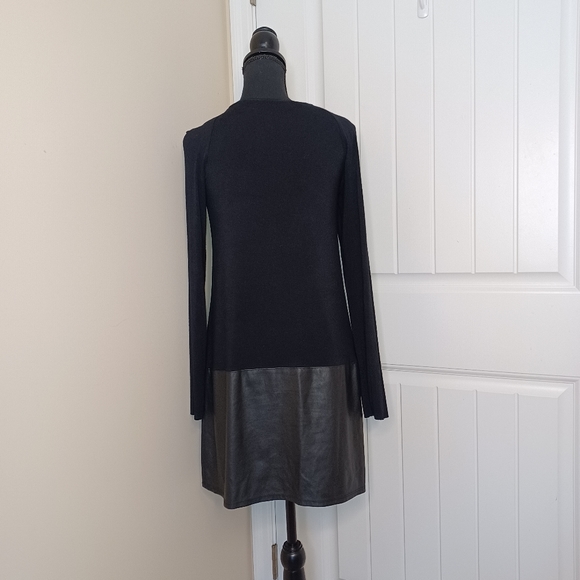 Bailey 44 Lorax Vegan Leather Trim Stretch Knit Dress Women's Sz Med - Picture 5 of 11